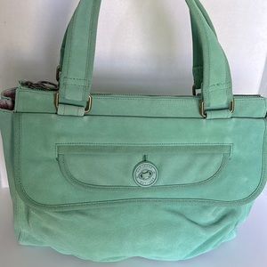 Mint SUEDE Zip Top Tote